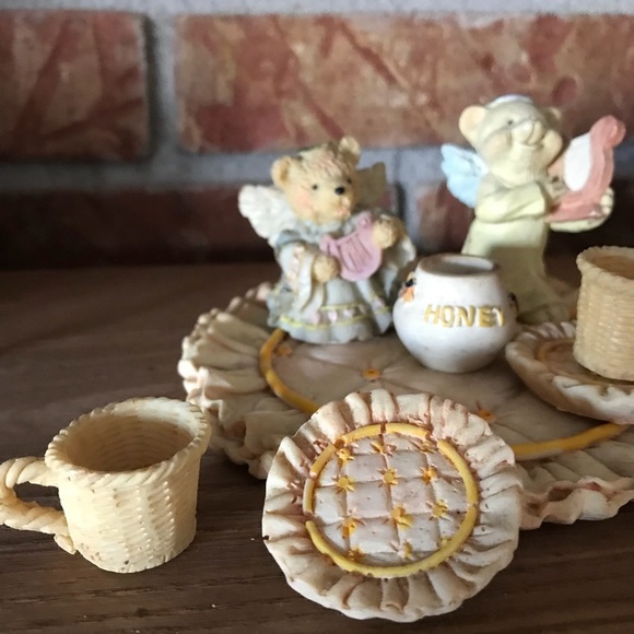 ❤️Rare Vintage Teddy Bear Angel Miniature Tea Set‼️FINAL SALE - Picture 4 of 11
